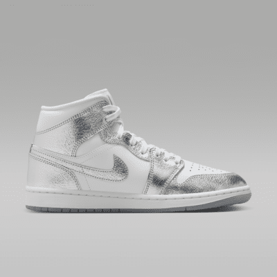 靴 Nike WMNS Air Jordan 1 Mid Grey/Sail NIKE WMNS AIR JORDAN 1 MID 